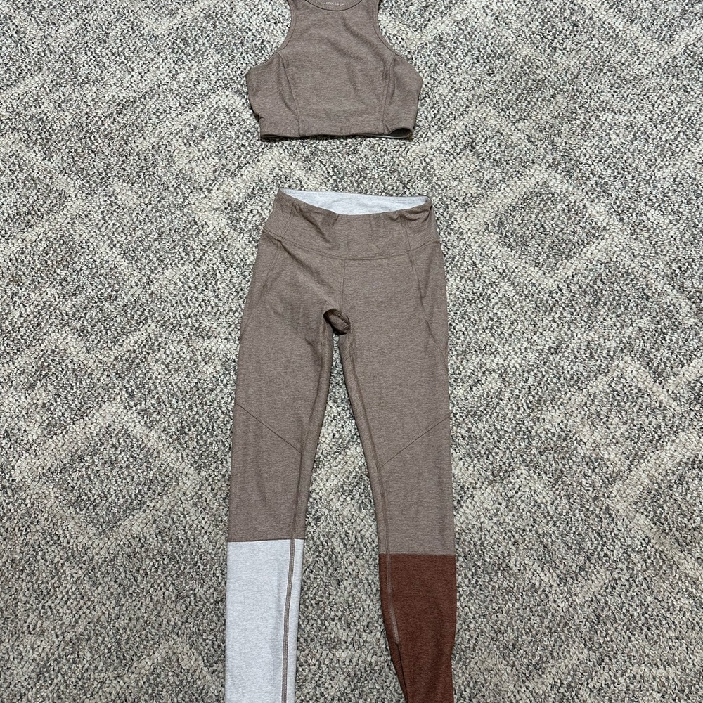Brown Colorblock Activewear Set